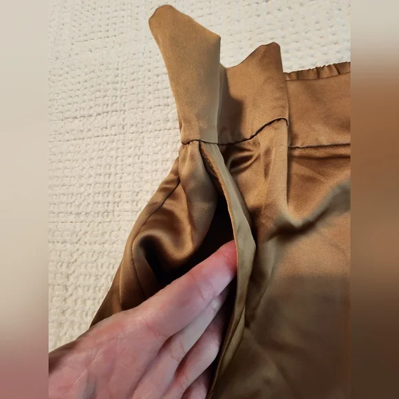 Ryegrass Women's Brown Satin Elastic Waist Joggers Athleisure Cuffed Hem NEW XXL - Picture 8 of 10